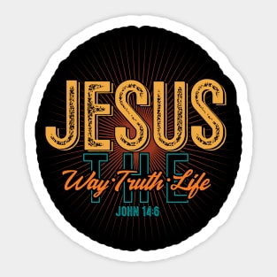 Bible Verse  Jesus The Way Truth Life Christian Sticker